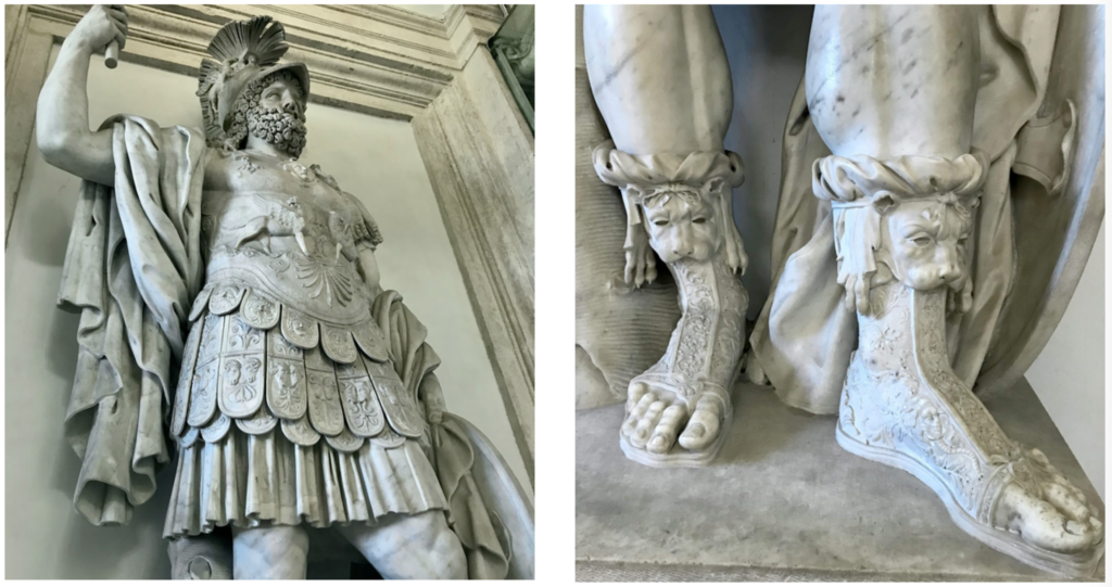 capitoline museum roman statue marble sandals
