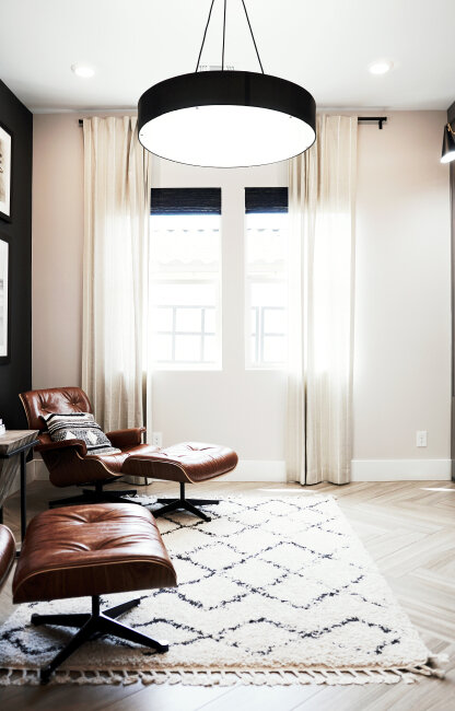 interior modern soft eames chair drapery