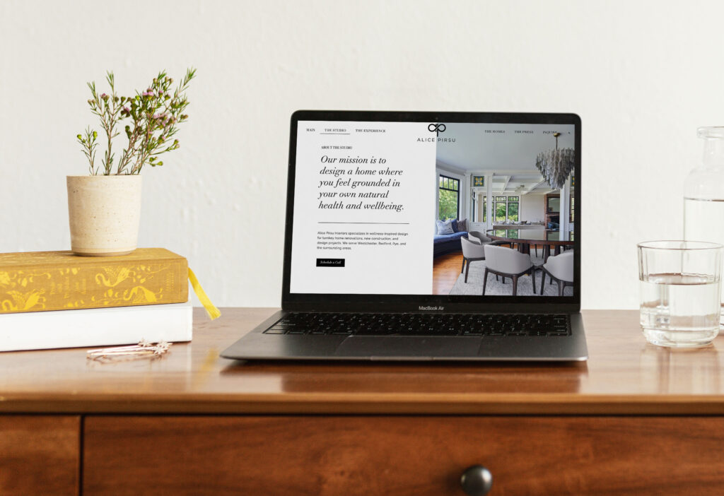 interior design website home page copywriting example